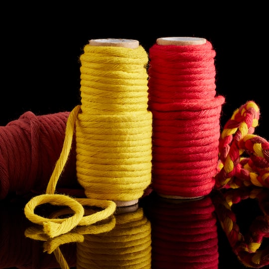6 Packs: 3 ct. (18 total) 3mm Red Cotton Macramé Cords by Bead Landing™